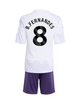 Billige Manchester United Bruno Fernandes #8 Bortedraktsett Barn 2025-26 Kortermet (+ Korte bukser)